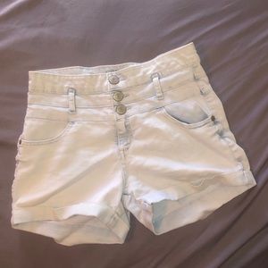 Light wash high waisted shorts